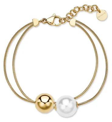 Immagine prodotto di Bracciale doppio placcato oro con perla sintetica Perfect BPC55