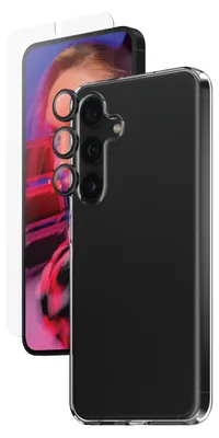 Zdjęcie produktu dla PanzerGlass SAFE. by ® 3-in-1 Bundle Samsung Galaxy S24, Samsung, Samsung - Galaxy S24, Aplikacja na sucho, Odporny na zadrapania, Odporny na wstrząsy, Przezroczysty, 1 szt.