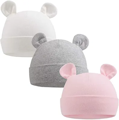 Produktbild von Babymütze Neugeborene Mädchen Mütze Baby Jungen Beanie Baumwolle für 0-6 Monate Babys Unisex Erstlingsmütze