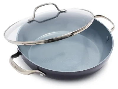 Productafbeelding van GreenPan Valencia Pro, gezonde keramische anti-aanbakkoekenpan met hartige coating, 28 cm