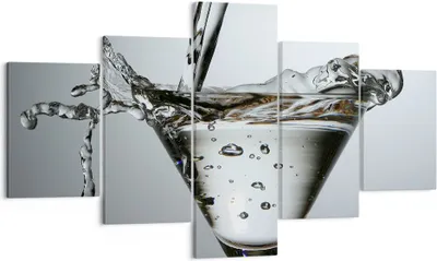 Produktbild von Bild auf Leinwand - Leinwandbild - Glas Wasser Mineralwasser Blasen - 125x70cm - Wand Bild - Wanddeko - Leinwanddruck - Bilder - Kunstdruck - Leinwand bilder - Wandkunst - EA125x70-0388