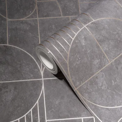 Produktbild von A.S. Creation | Vintage Tapete | Vliestapete | Kollektion MY HOME MY SPA | 386991 | Grau | 10.05 x 0.53 m | Geometrisch