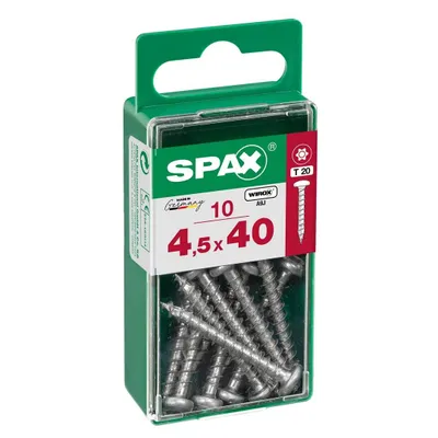 Produktbild von SPAX 4231010450401, Schraube, Stahl, Zink, Holz, Flachkopfschraube, Pozidriv, Silber