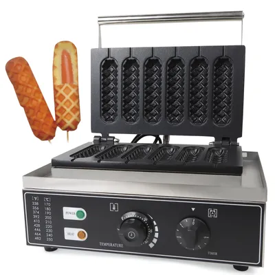 Zdjęcie produktu dla Gofrownica z powłoką nieprzywierającą Maszyna do hot dogów 1500 W Automat do gofrów Gofrownica 220 V Urządzenie do gofrów Obrotowa o 180°