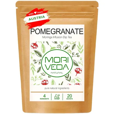 Produktbild von Moringa Granatapfel Tee I 100 % natürlich & vegan I I 20 Beutel von Moriveda