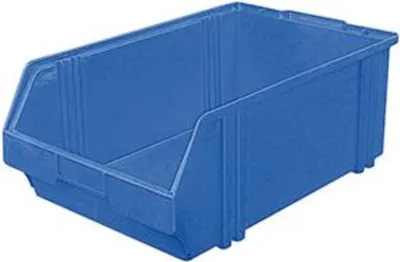 Produktbild von LA KA PE Sichtlagerkasten Größe 1 blau Länge 500 / 450 x Breite 300 x Höhe 180mm aus Polystyrol stapelbar - LK1