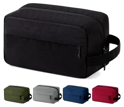 Produktbild von Reise Kosmetiktasche für Herren - Tragbar Kulturbeutel zum Aufhängen Wasserdicht Kulturtasche mit Rasierfach Toilettenorganizer Geschenke für Männer - Schwarz