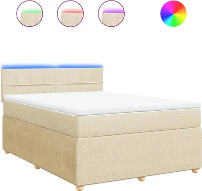 Obrázok produktu pre vidaXL Boxspring posteľ s matracom Cream 160x200 cm Látka