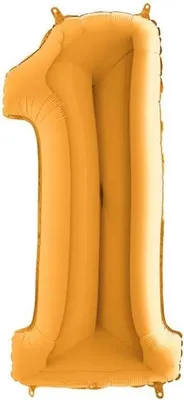 Produktbild von Folienballon Zahl 1, Gold, 66 cm Grabo
