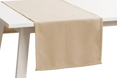 Produktbild von Pichler Strukturuni mit Fleckschutz uni Tischläufer 1er Set 150 x 50 cm PANAMA Rechteck sand , 2 cm breit gesäumt