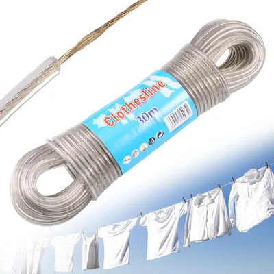 Wäscheleine 30 m, Stahlkern, 4 mm Ø, schwer, für Außen