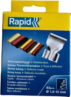 Produktbild von Rapid Reflektordüse und Schrumpfschlauch Set, Zubehör für Heißluftpistole, Heißluftgebläse