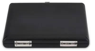 Etui für Saxophon-/Klarinettenblätter, 6er, PU-Leder, schwarz