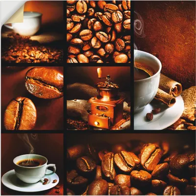 Produktbild von ARTland Wandbild, selbstklebend Kaffee Collage Größe: 70x70 cm