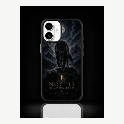 Productafbeelding van iPhone 16 hoesje, telefoonhoesje, beschermhoesje, case met een wolfmotief – LUNØIR ©