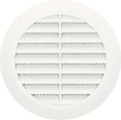 Produktbild von KOTARBAU® Lüftungsgitter 125 mm Rund Flansch Weiß Belüftung Insektenschutzgitter Lamellengitter Belüftungsgitter Rohranschluss Abluftgitter Gitter