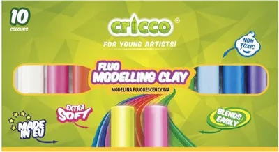 Obrázek produktu pro Fluorescenční modelovací hmota 10 barev CRICCO