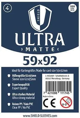 Produktbild von 1027376 - Ultra Matte - 100 Super Sleeves f. K.-Größe 59 x 92 mm