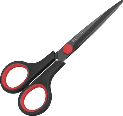 Image de Ciseaux polyvalents à revêtement en titane et poignées souples, 15,3 cm, noir-rouge