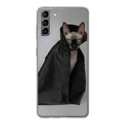 Produktbild von MuchoWow® Handyhülle Schutzhülle Hülle für Samsung Galaxy S21 Plus Katze - Umhang - Schwarz Silikon Softcase Handy Hülle - Handy-Tasche