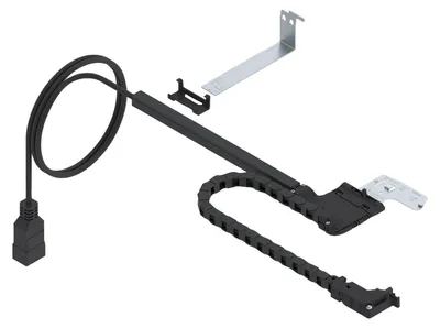 Produktbild von Blum Amperos AC Kabelführung, Kabelmanagement Schublade Steckdosenversteck, einfache Montage, Kunststoff schwarz, 550mm