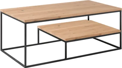 Produktbild von Couchtisch THORE 2 in Eiche, Massivholz, Metallgestell, (BxHxT) 110x42x60 cm