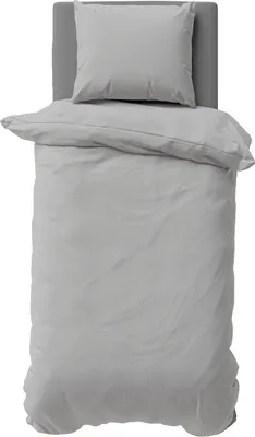 Produktbild von 2 teilige Uni Bettwäsche 135x200 cm Grau Einfarbig Mikrofaser Bettbezug Garnitur Set