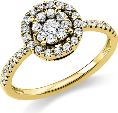 Produktbild von Ring aus 585 Gelbgold 41 Brillanten 0,4ct TW-SI 1 Brillant 0,11ct TW-SI Ø9mm Innenumfang 54mm  Ø17.2mm