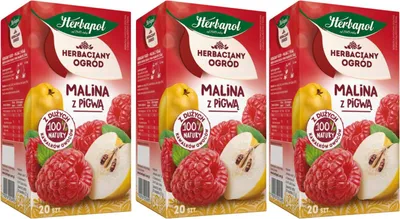 Produktbild von Herbapol Himbeere Quitte Tee 60 Teebeutel - Früchtetee mit Kräutertee Mischung