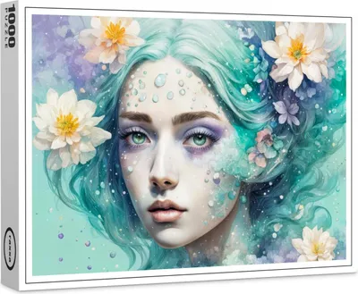 Produktbild von raxxa Premium-Puzzle "Water Nymph with Lotus Flowers", 1000 Teile