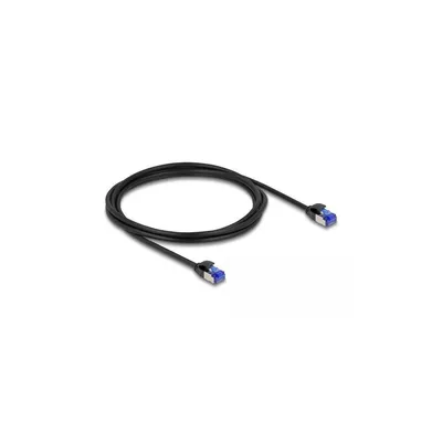 Produktbild von Delock - Netzwerkkabel - RJ-45 (M) zu RJ-45 (M) - 2 m - 4.5 mm - S/FTP - CAT 6a - halogenfrei, ohne Haken - Schwarz