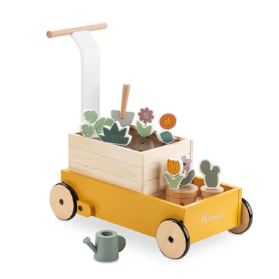 Produktbild von hauck Baby Lauflernhilfe Learn to Walk mit Gärtner Rollenspiel, Lauflernwagen mit Bremssystem ab 12 Monaten, Lernwagen aus Holz ( ), Lernspielzeug Motorikspiel (Plants)