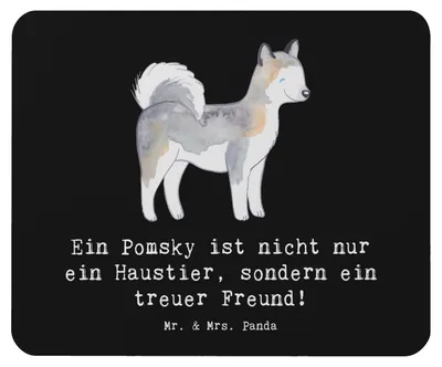 Produktbild von Mr. & Mrs. Panda Mauspad Pomsky Freund - Schwarz - Geschenk, Mousepad, mousematte, Haustier, mausteppich, Hundeliebhaber, Begleiter, Familienhund, Mouse Pad, Hund, pc