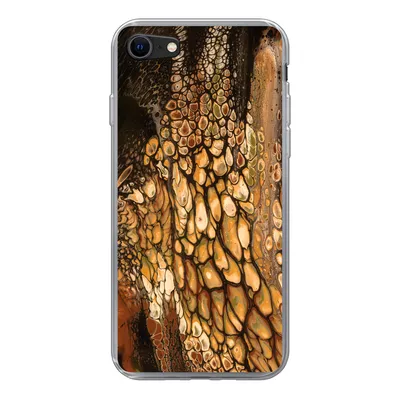 Produktbild von MuchoWow® Handyhülle Schutzhülle Hülle für iPhone 8 Farbe - Braun - Farbe gießen Silikon Softcase Handy Hülle - Schutzhaube