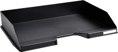Produktbild von Exacompta 11714D Premium Briefablage Querformat Combo Midi für DIN A4 quer. Idealer Briefkorb für Ihre Organisation. Robuster und stapelbarer Ablagekorb Blauer Engel schwarz