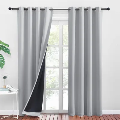 Zdjęcie produktu dla Firany zaciemniające 100% - Gotowe firany 2 szt. - 140x260cm - Poliester