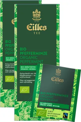 Produktbild von EILLES TEE Teebeutel  & Fairtrade Pfefferminze, Sparpack mit 2x25er Box