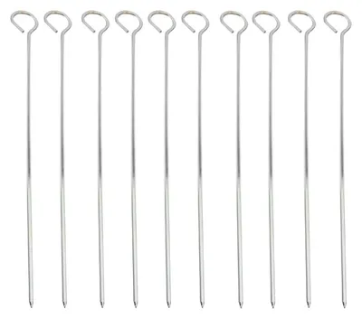 20 Edelstahl-Grillspieße, 20 cm, rund, für Fleisch & Gemüse