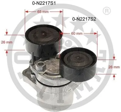 Produktbild von OPTIMAL 0-N2217 Riemenspanner Keilrippenriemen für BMW 3 Touring (E91) Ø60mm Rolle Ø65mm Rolle