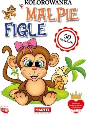Image de Małpie Figle. Kolorowanka z naklejkami