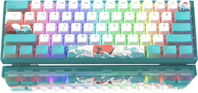 Immagine prodotto di Tastiera meccanica - Compatta, formato 60% - Ideale per gaming e lavoro - Tasti intercambiabili - Connessione USB-C - Colore: Corallo