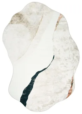 Image de Mazovia Tapis Moderne, Abstrait - Bova Torra - beige, blanc et marron, 160x220 cm, pour salon
