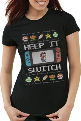 Produktbild von style3 Keep it Switch Ugly Sweater Damen T-Shirt lite x-mas pulli weihnachtsbaum, Größe:XL