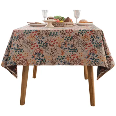 Produktbild von Rechteckige Tischdecke, Landhausstil Tischdecke mit Blumenmuster, 140x180 cm, Bunt-A