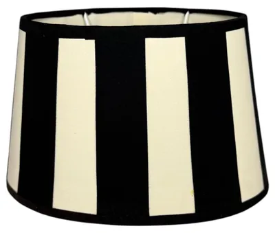 Produktbild von Various Leuchten Lampenschirm Schwarz gestreift – E27 Chintz Stoffschirm oval 22cm
