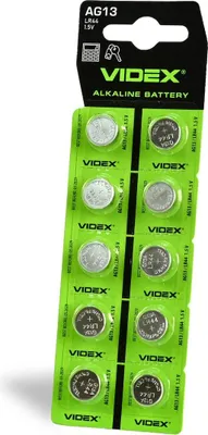 Produktbild von 10 Stk. Videx LR44 AG13 1,5 V 158 mAh Quecksilberfreie Alkaline-Batterie