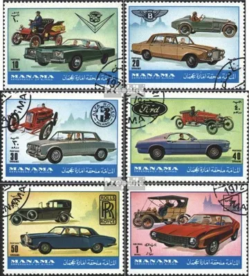 Produktbild von Briefmarken Manama 1972 Mi 946-951 (kompl.Ausg.) gestempelt Automobile