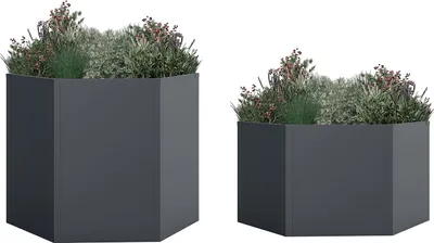 Produktbild von Westmann Varia Set Metall Hochbeet 6-eckig 2er-Set Anthrazit