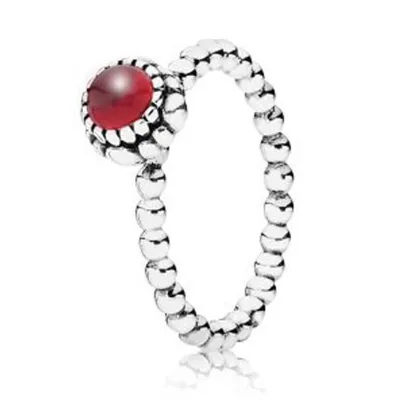 Immagine prodotto di Anello - Modello W52 - Argento/granato rosso