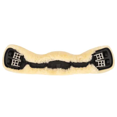 Produktbild von Mattes Mondkurzgurt elastisch mit abnehmbarem Lammfellbezug, Größe:60 cm, Farbe:schwarz, Lammfell:hellgelb
